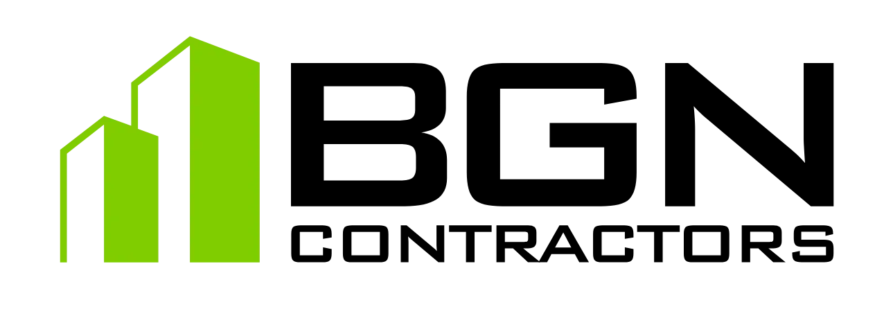 Green building skyline logo icon for Construction in Panama City, FL